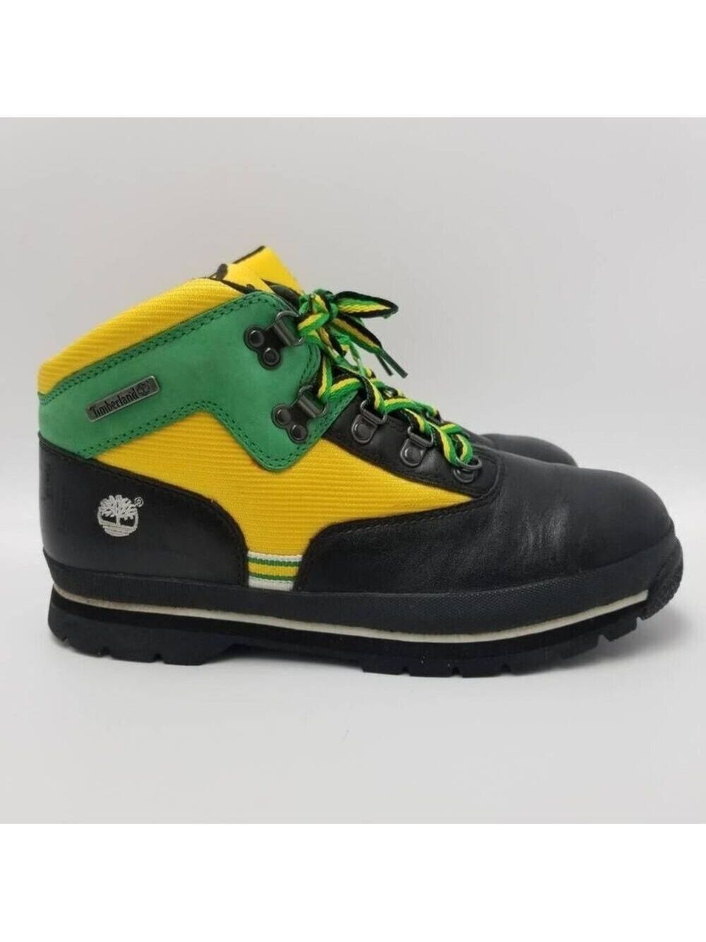Timberland Euro Hiker Island Wheat Boots Color Block Black Green Yellow